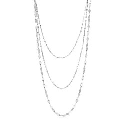 Sterling Silver Three Strand Marina Link Necklace